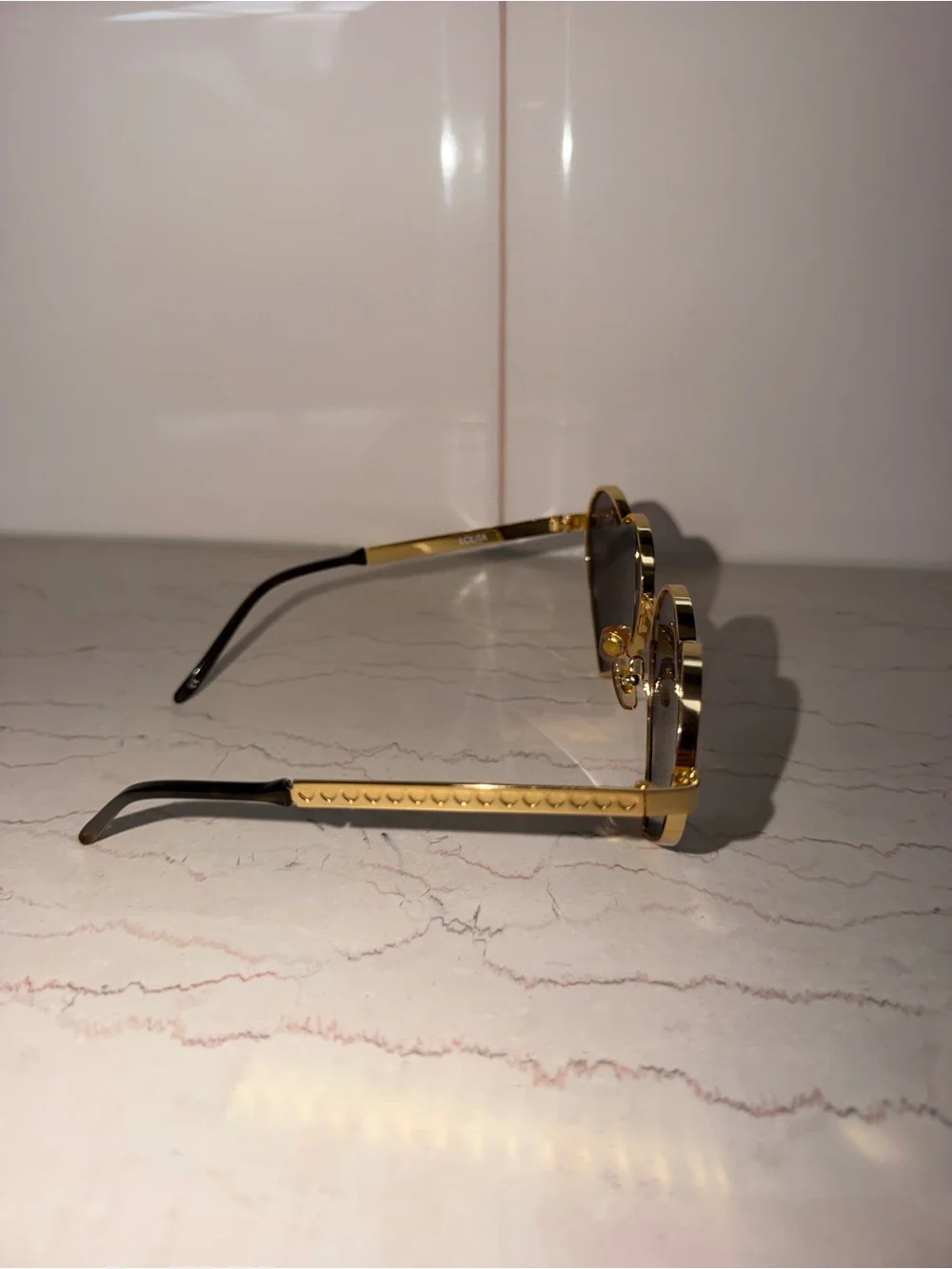 Wildfox Gold Metal Heart Shaped Lolita Sunglasses